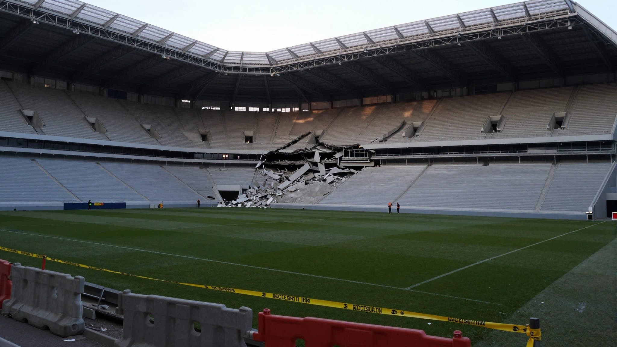 Betonstütze im Weserstadion zerbrochen – Tribüne in Bremen teilweise eingestürzt