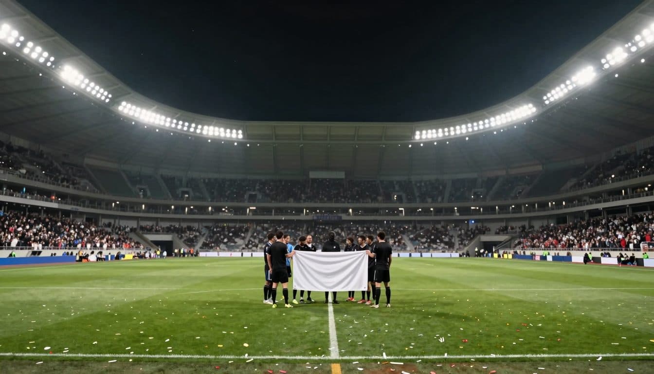 Argentinische Spieler provozieren nach Halbfinalsieg über England mit Banner zu den Falklandinseln